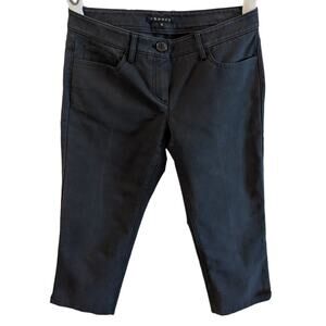 Theory Edith Black Cropped Straight Capri Jeans Size 8